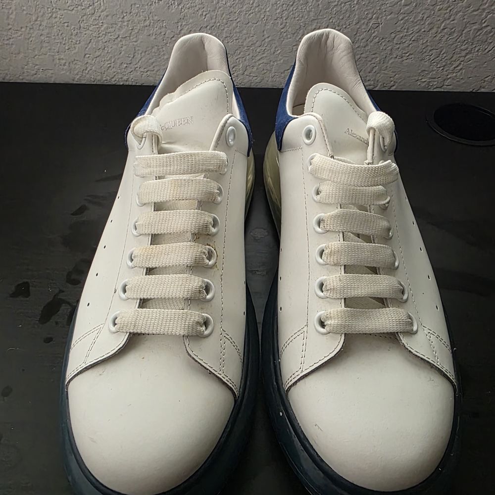 Alexander McQueen White and Blue Men's Sneakers